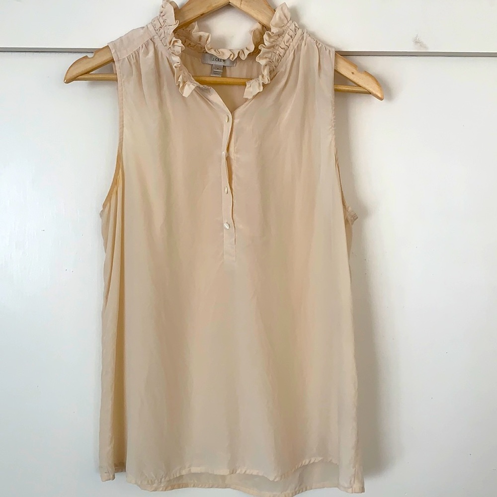 J Crew silk cream top, women 8